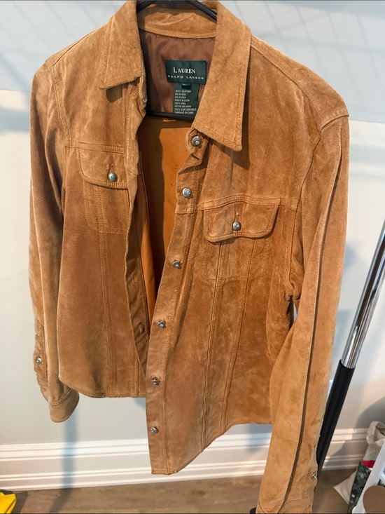 Lauren Ralph Lauren Jackets & Blazers - Lauren Ralph Lauren Camel Suede Shirt Jacket